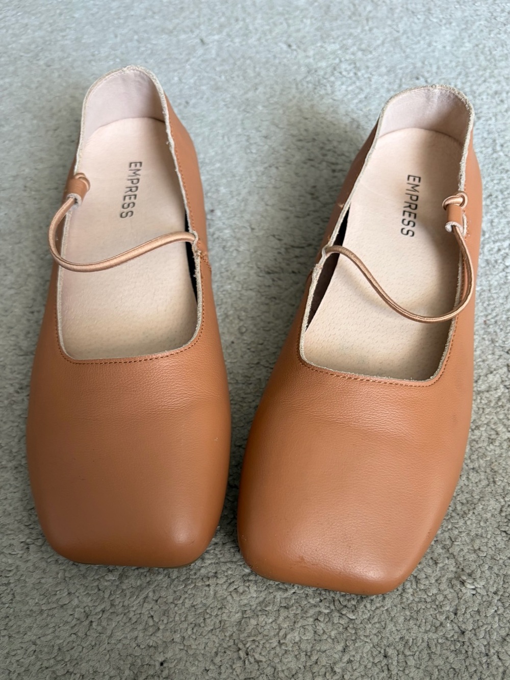 Empress Square Toe Flat in Caramel, Women's Size 40, 9 US, Like New, Mary Jane